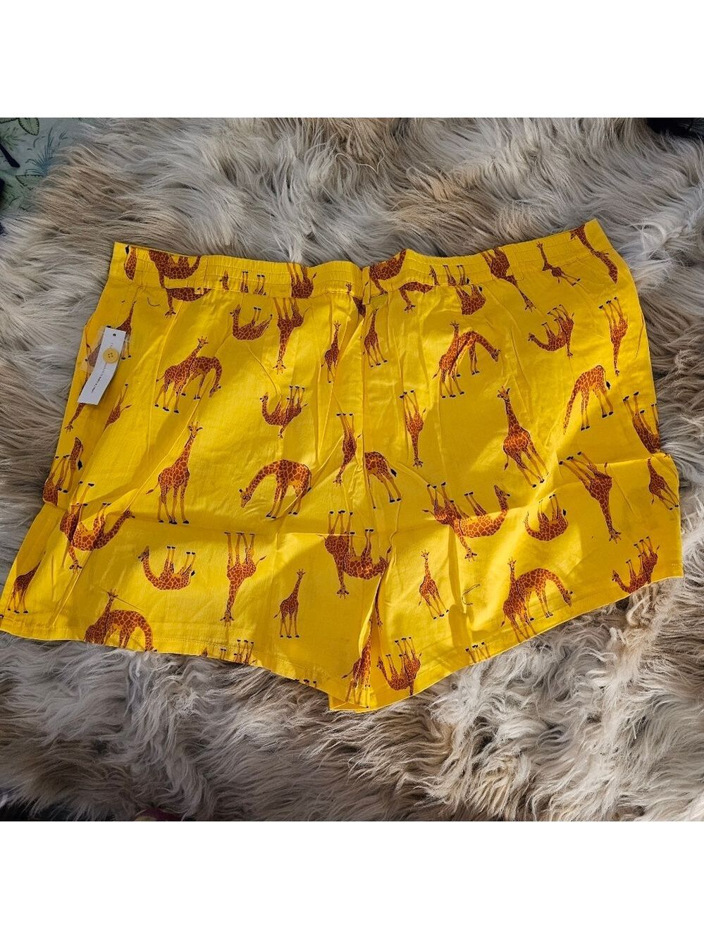 ModCloth Shorts High Rise Giraffe Print Yellow - Picture 3 of 6